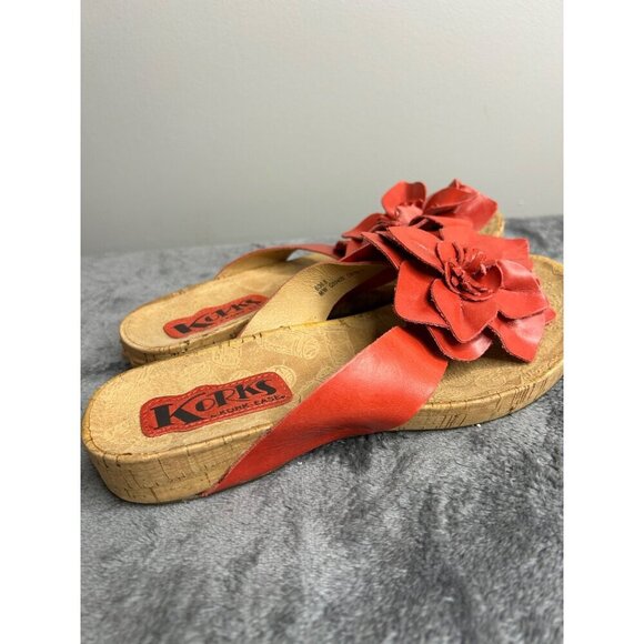 Kork-Ease Shoes - Kork by Korkees Rare Flower sandal coral color comfort GUC Women's Sz 6